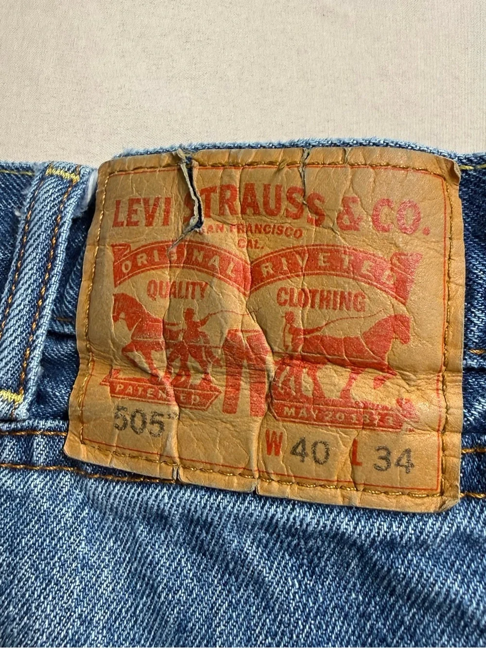 Levi’s 505 Regular Fit Jeans Men’s 40x34 Medium Wash 100% Cotton